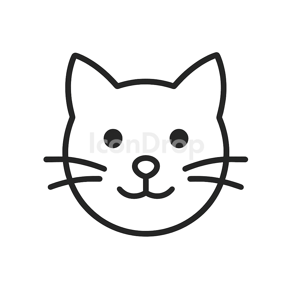 Simple Cat Face Icon Outline