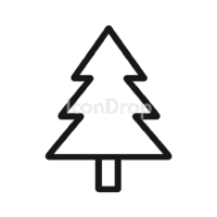 Simple Christmas Tree Icon Outline
