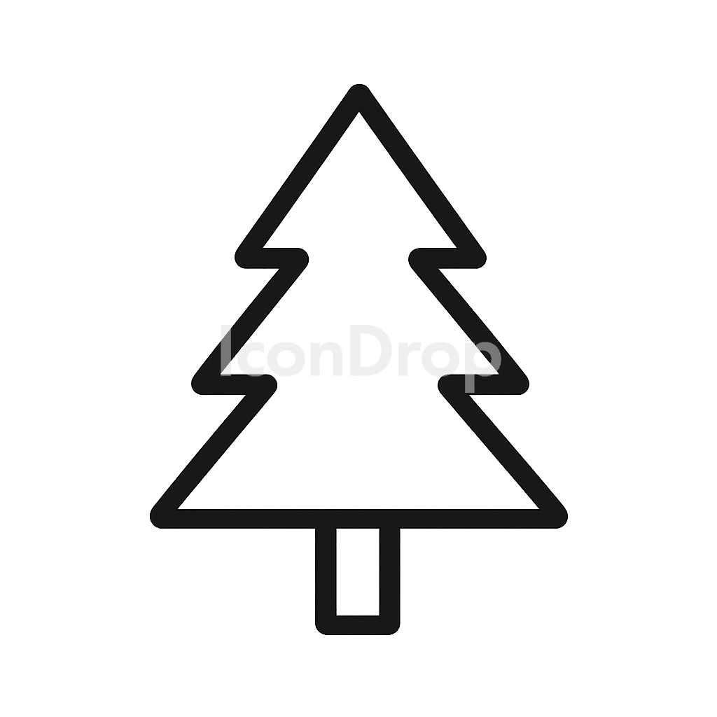 Simple Christmas Tree Icon Outline