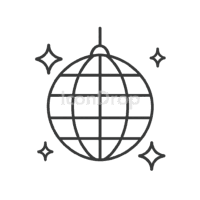 シンプルなディスコボールのアイコン（アウトライン）