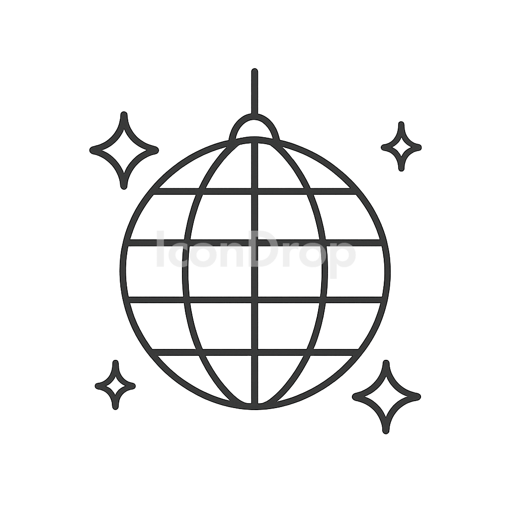 Simple Disco Ball Icon Outline