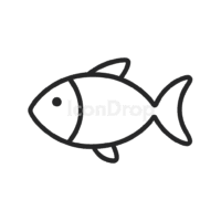 シンプルな魚のアイコン（アウトライン）