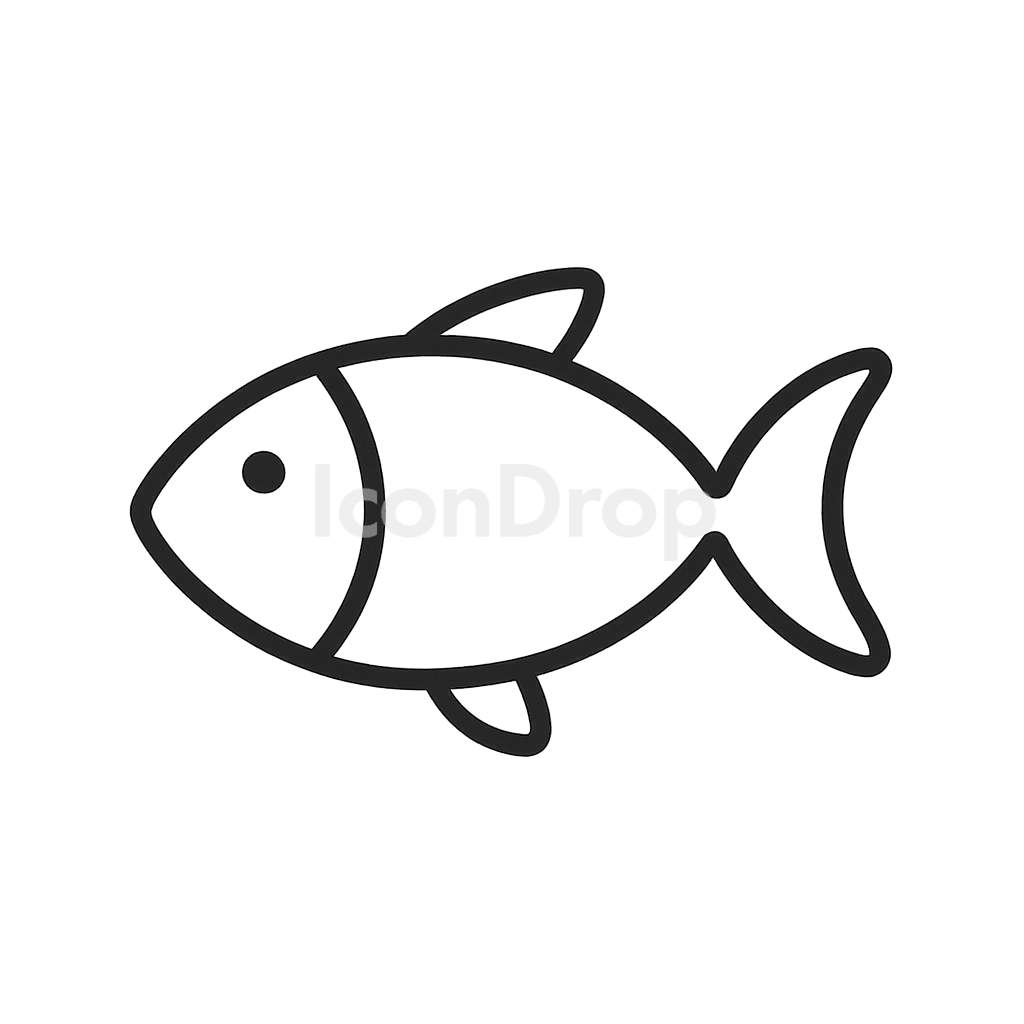 シンプルな魚のアイコン アウトライン