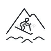 Ski Mountain Icon Outline