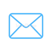 Sky Blue Mail Icon Outline