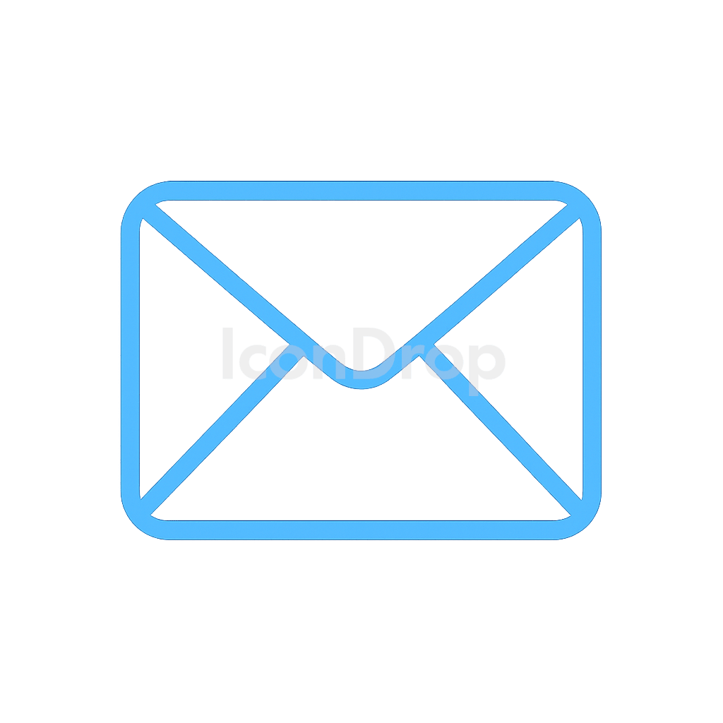 Sky Blue Mail Icon Outline