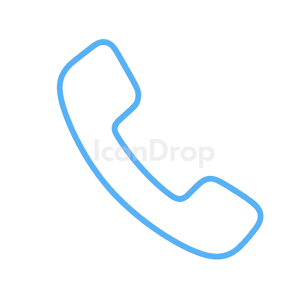 Sky Blue Phone Icon Outline