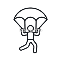 Sky Diving Icon Outline