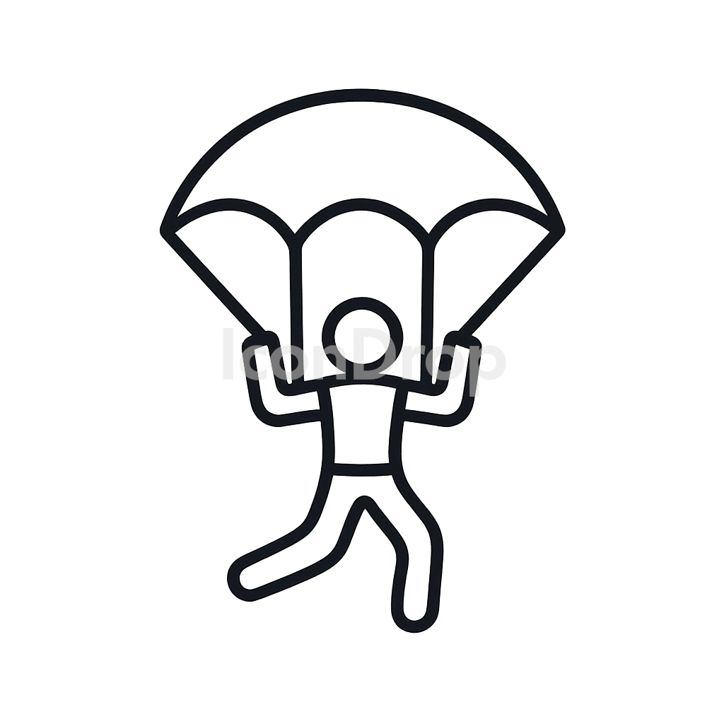 Sky Diving Icon Outline