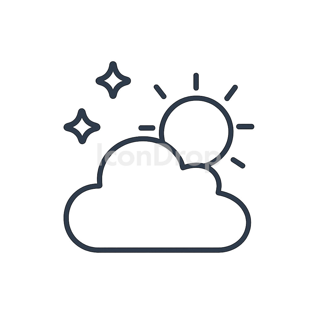 Sky Icon Aesthetic Outline