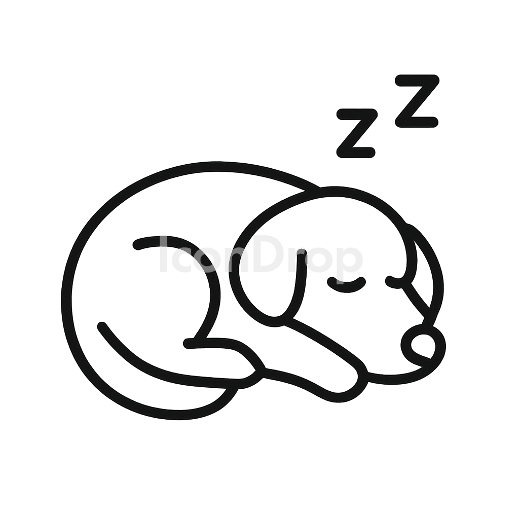 Sleeping Dog Icon Outline