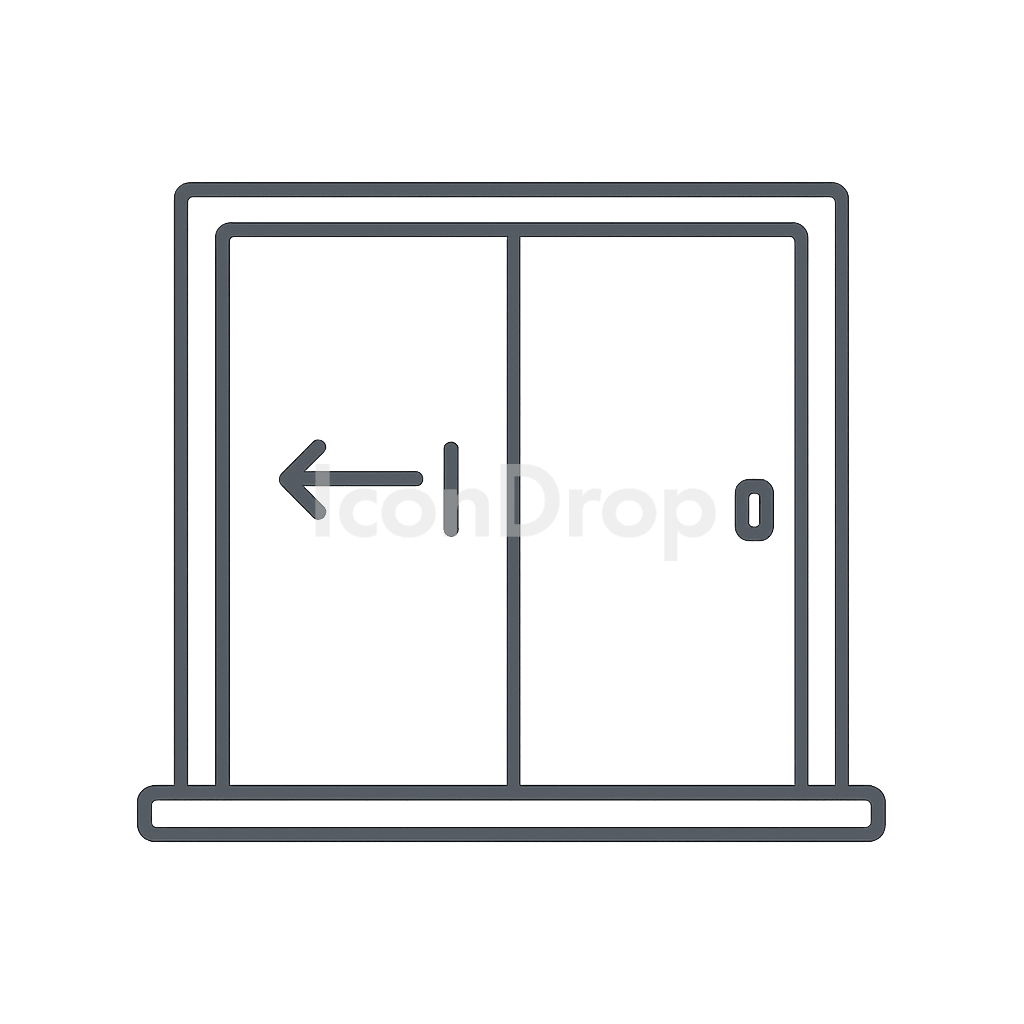 Sliding Glass Door Icon Outline