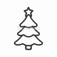 Small Christmas Tree Icon Outline