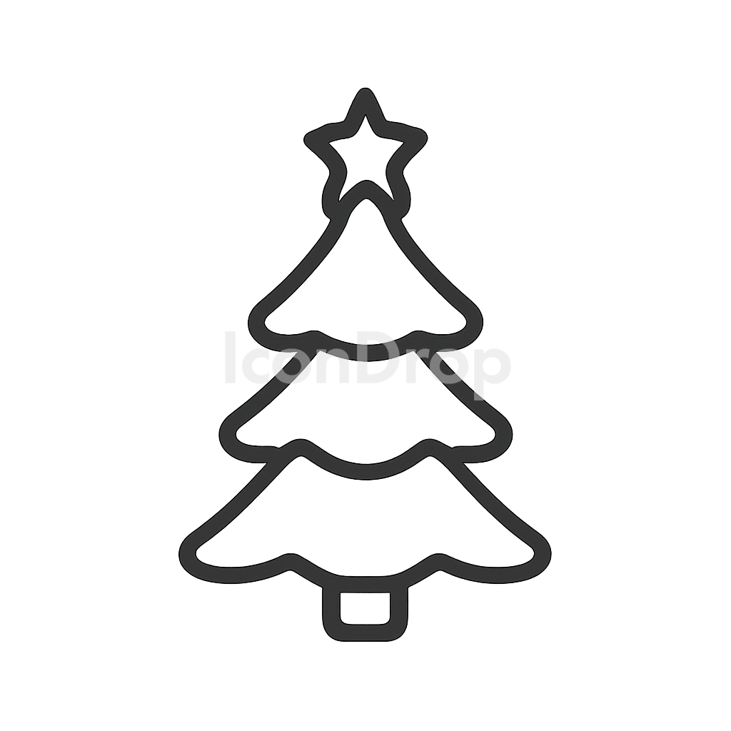 Small Christmas Tree Icon Outline