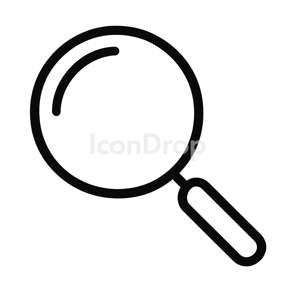 小さい虫眼鏡のアイコン アウトライン