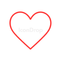 Small Red Heart Icon Outline
