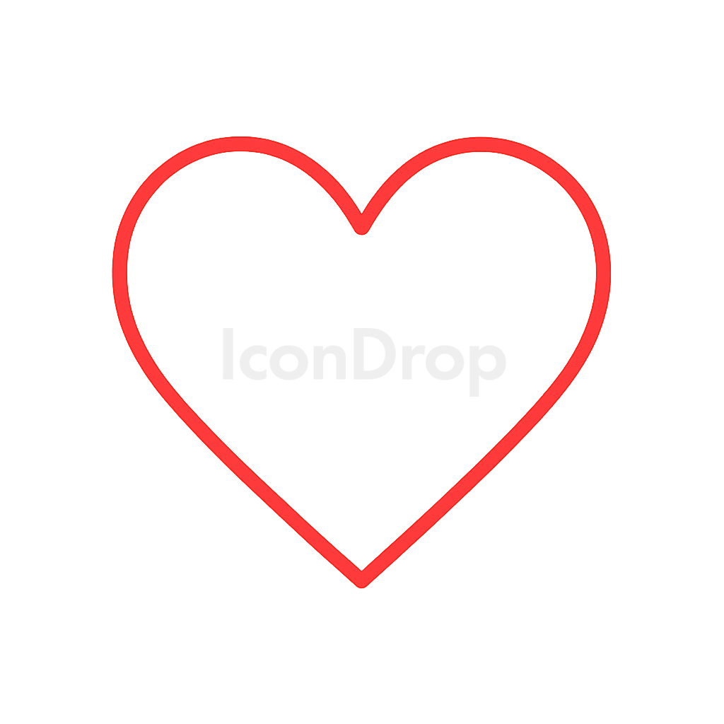 Small Red Heart Icon Outline