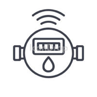 Smart Water Meter Icon Outline