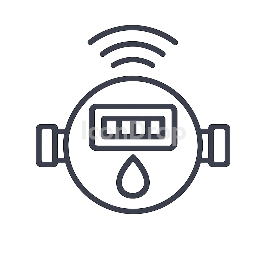 Smart Water Meter Icon Outline