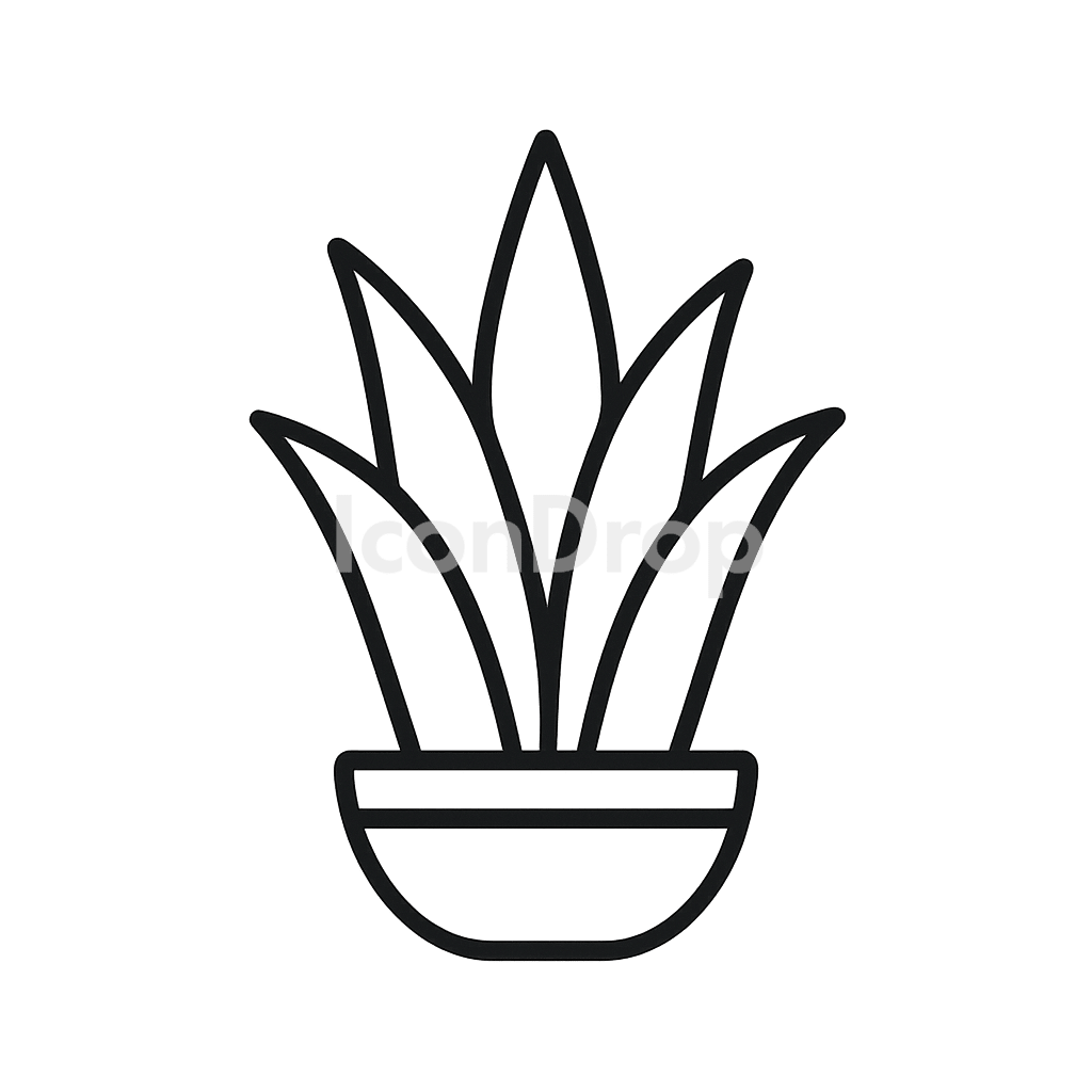 Snake Plant Icon Outline