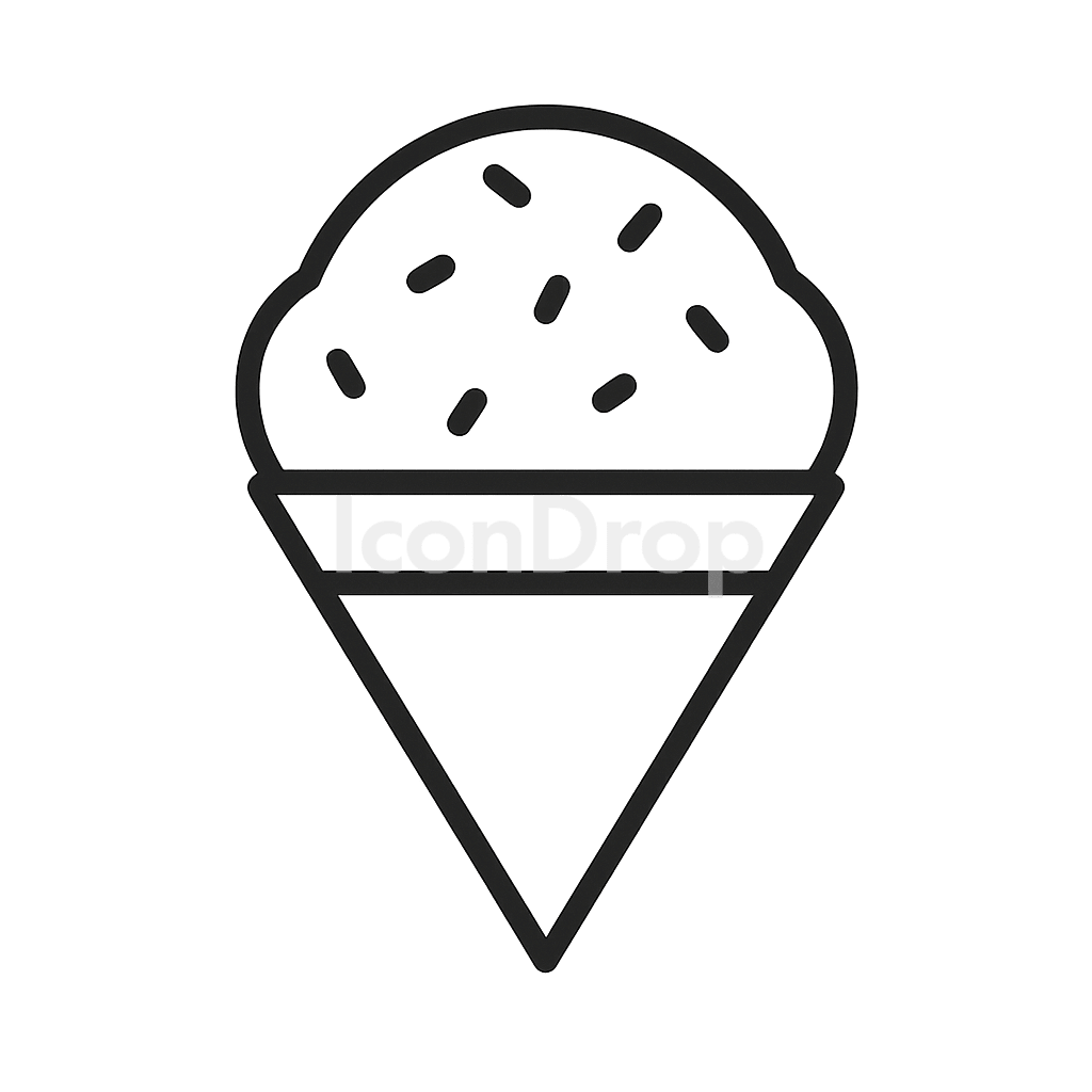 Snow Cone Icon Outline