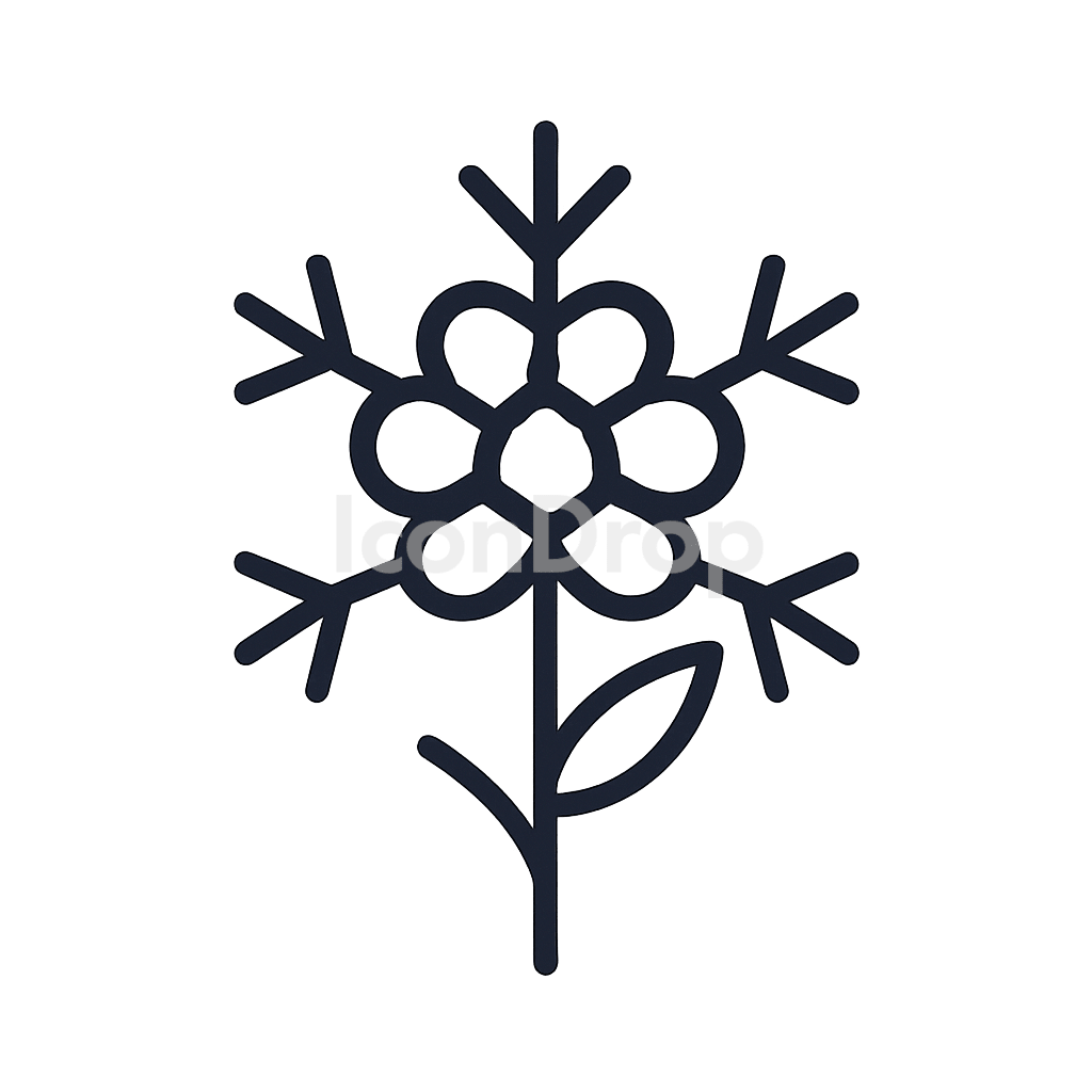 Snow Flower Icon Outline