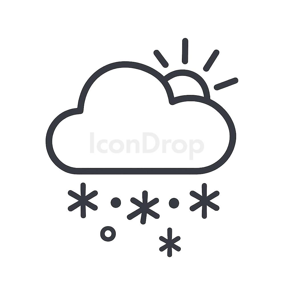 Snow Forecast Icon Outline
