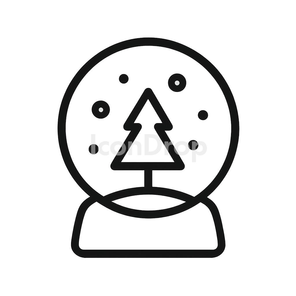 Snow Globe Icon Outline