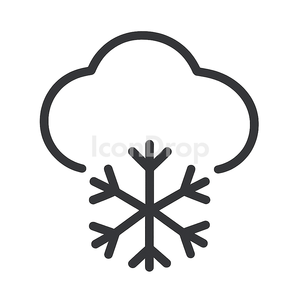 Snow Icon Aesthetic Outline
