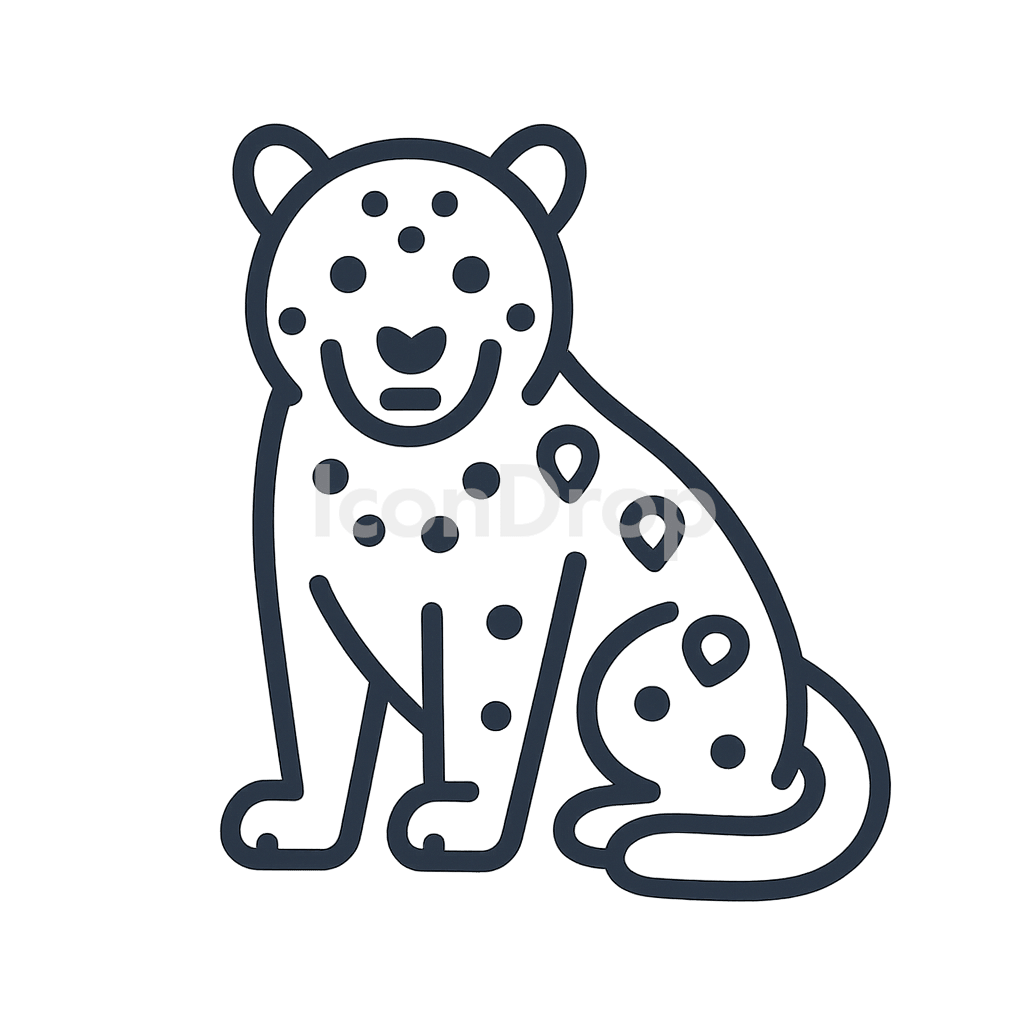 Snow Leopard Icon Outline