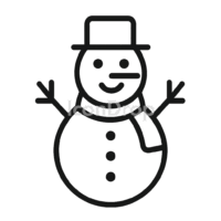 Snow Man Icon Outline