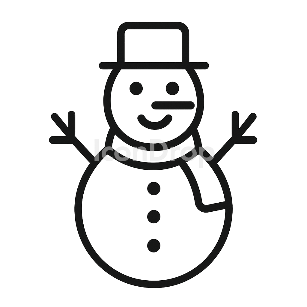 Snow Man Icon Outline
