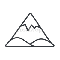 Snow Mountain Icon Outline