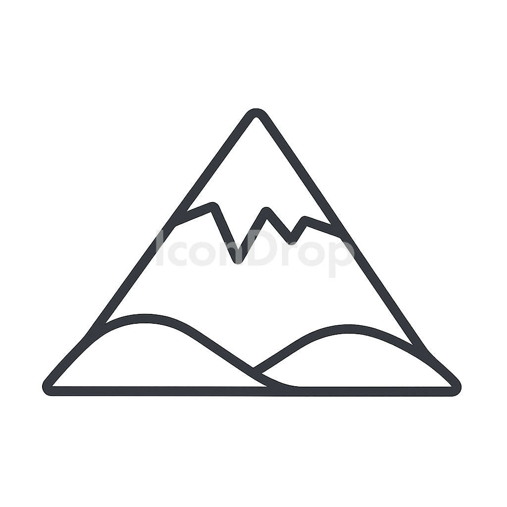 Snow Mountain Icon Outline
