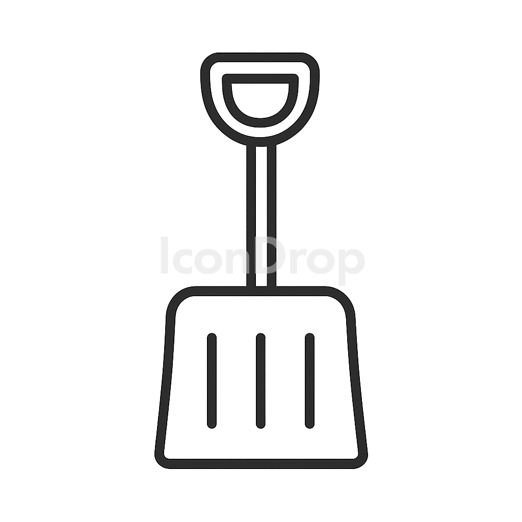 Snow Shovel Icon Outline