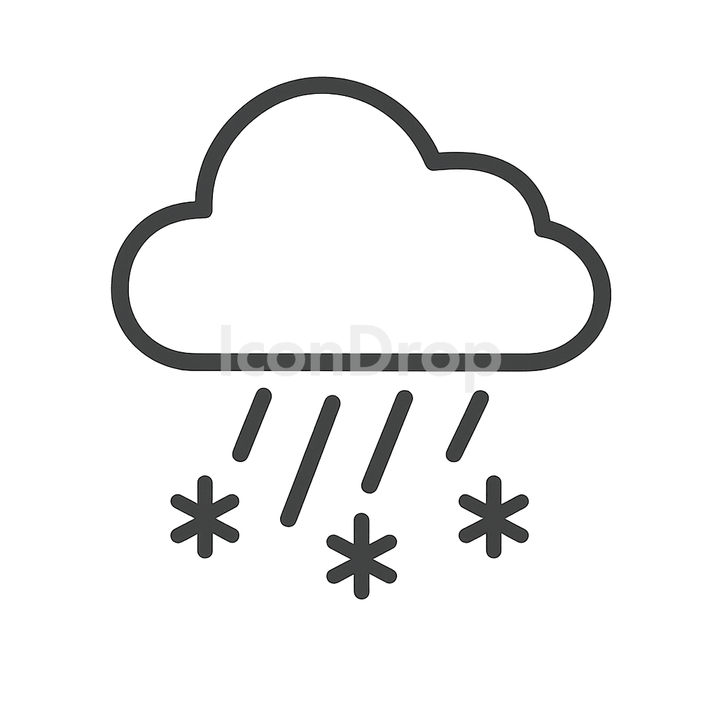 Snow Showers Icon Outline