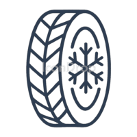 Snow Tire Icon Outline