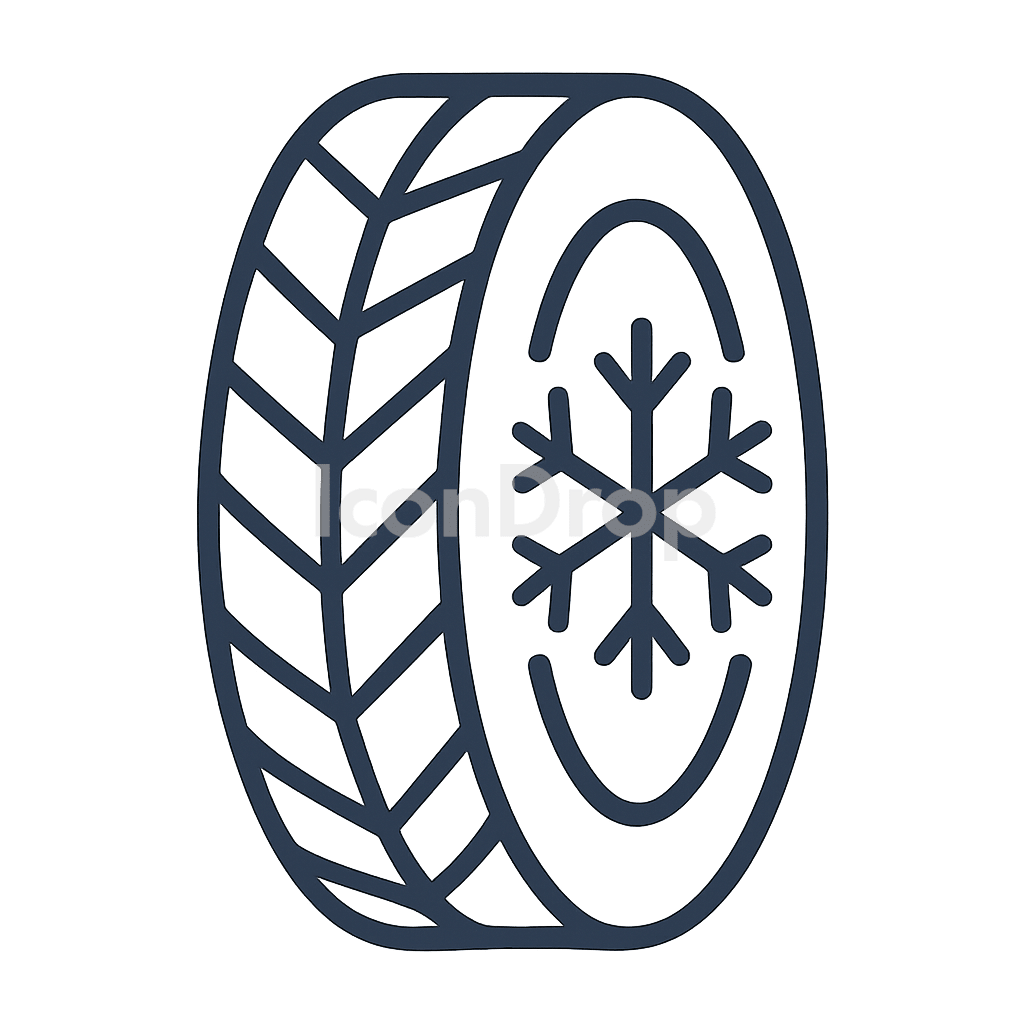 Snow Tire Icon Outline