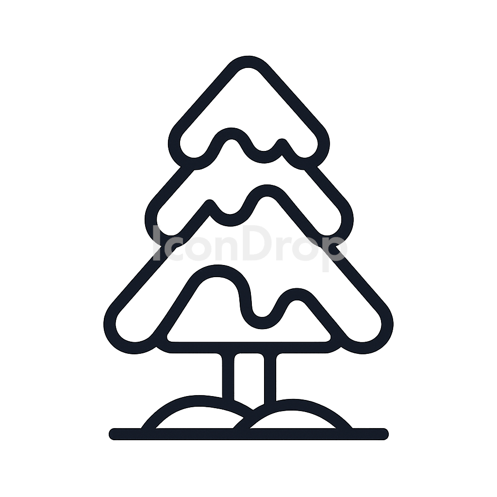 Snow Tree Icon Outline