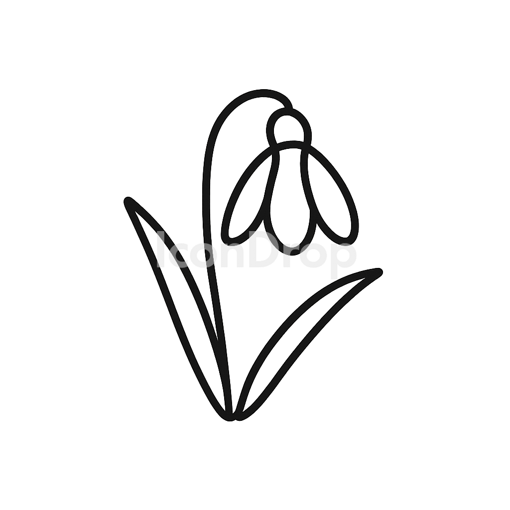 Snowdrop Flower Icon Outline
