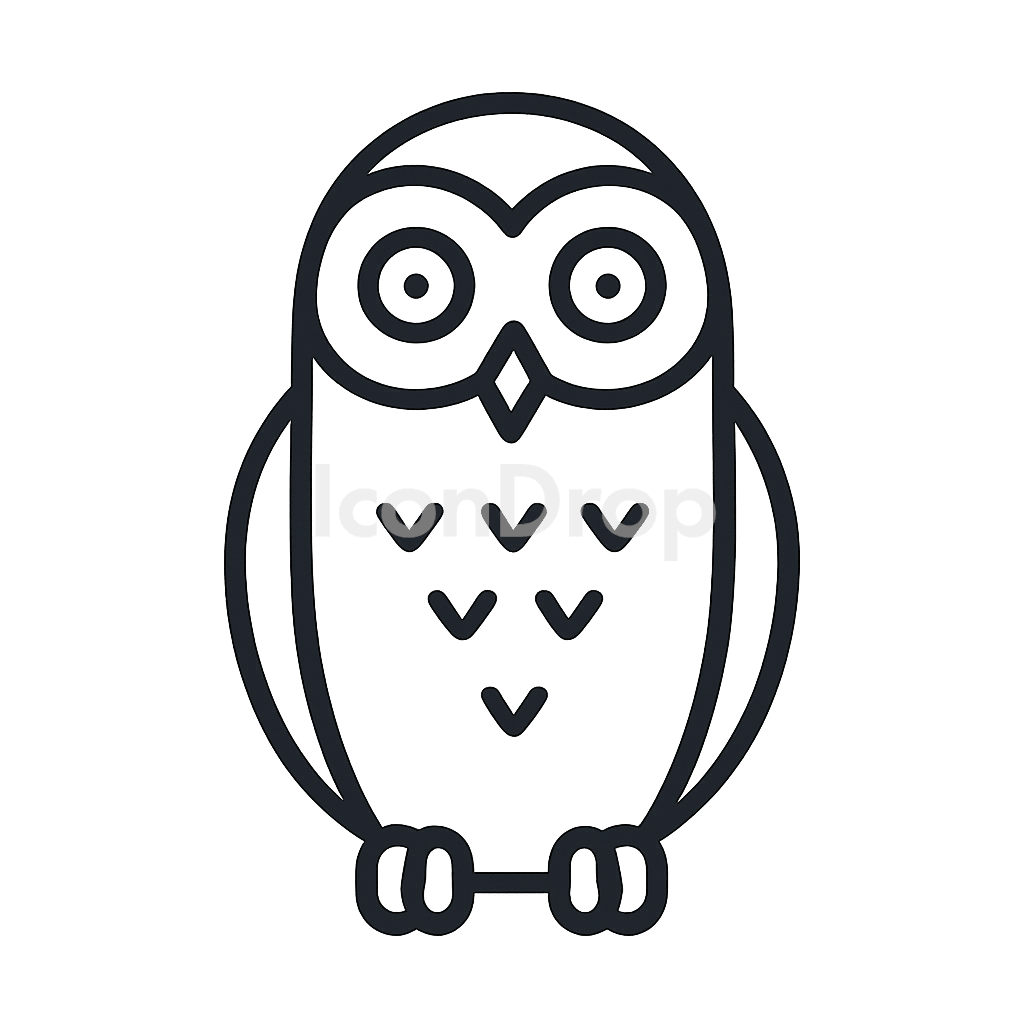 Snowy Owl Icon Outline