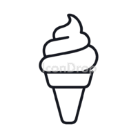 Soft Serve Ice Cream Icon Outline