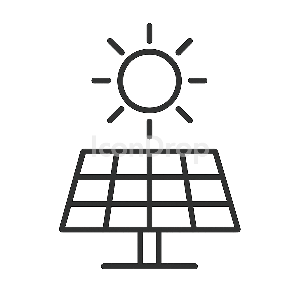 Solar Power Plant Icon Outline