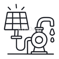Solar Water Pump Icon Outline