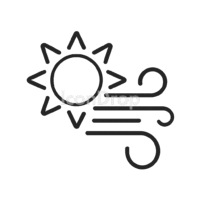 Solar Wind Icon Outline