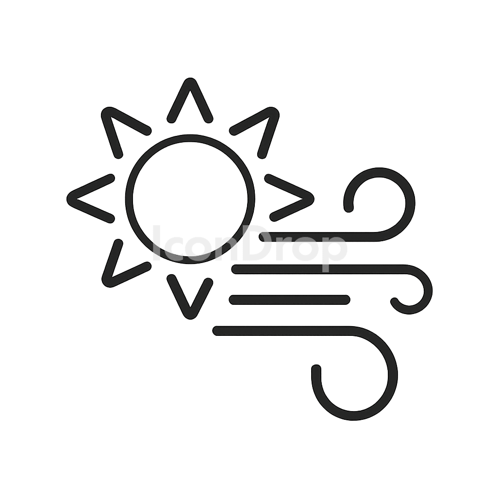 Solar Wind Icon Outline