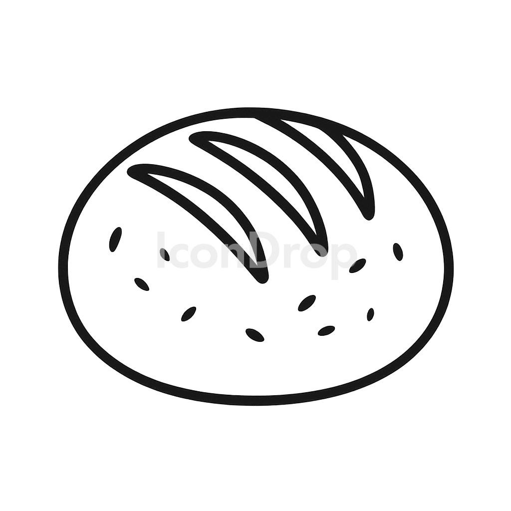 Sourdough Bread Icon Outline