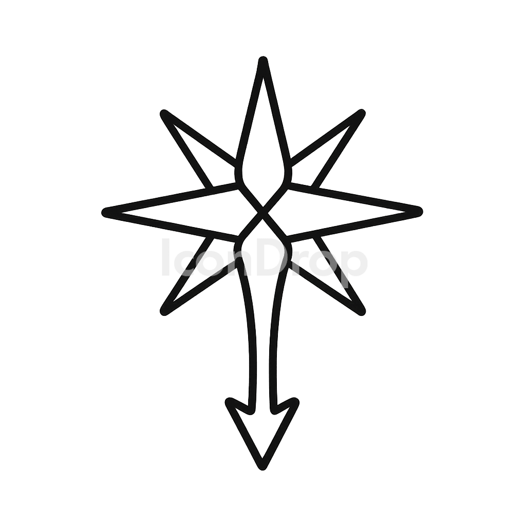 South Icon Star Outline