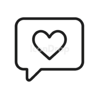 Speech Bubble Heart Icon Outline