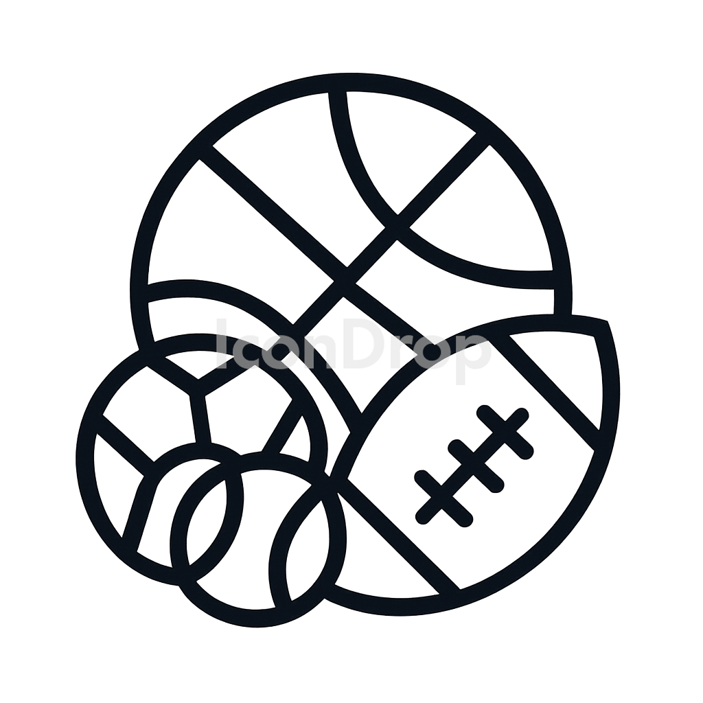 Sports Ball Icons Outline